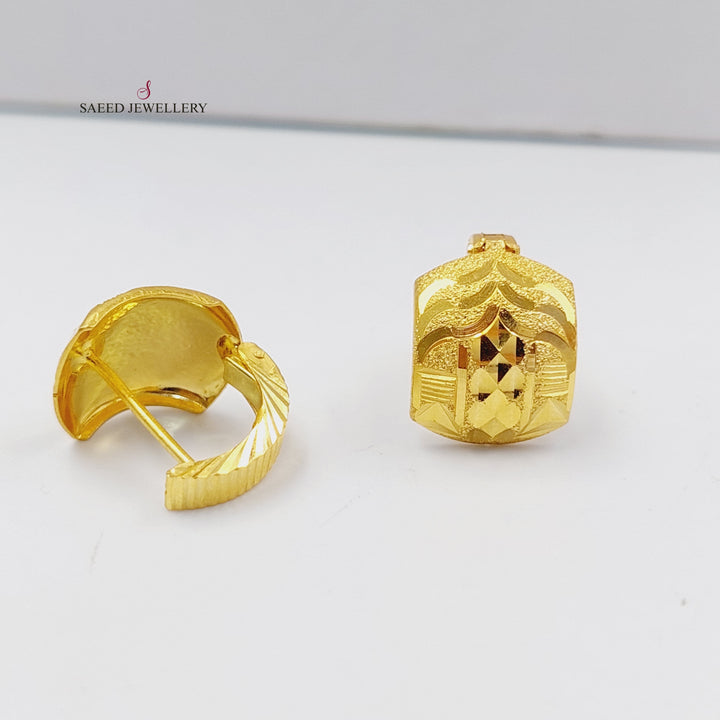 Rashadi Hoop Earrings  Made Of 21K Yellow Gold by Saeed Jewelry-30395
