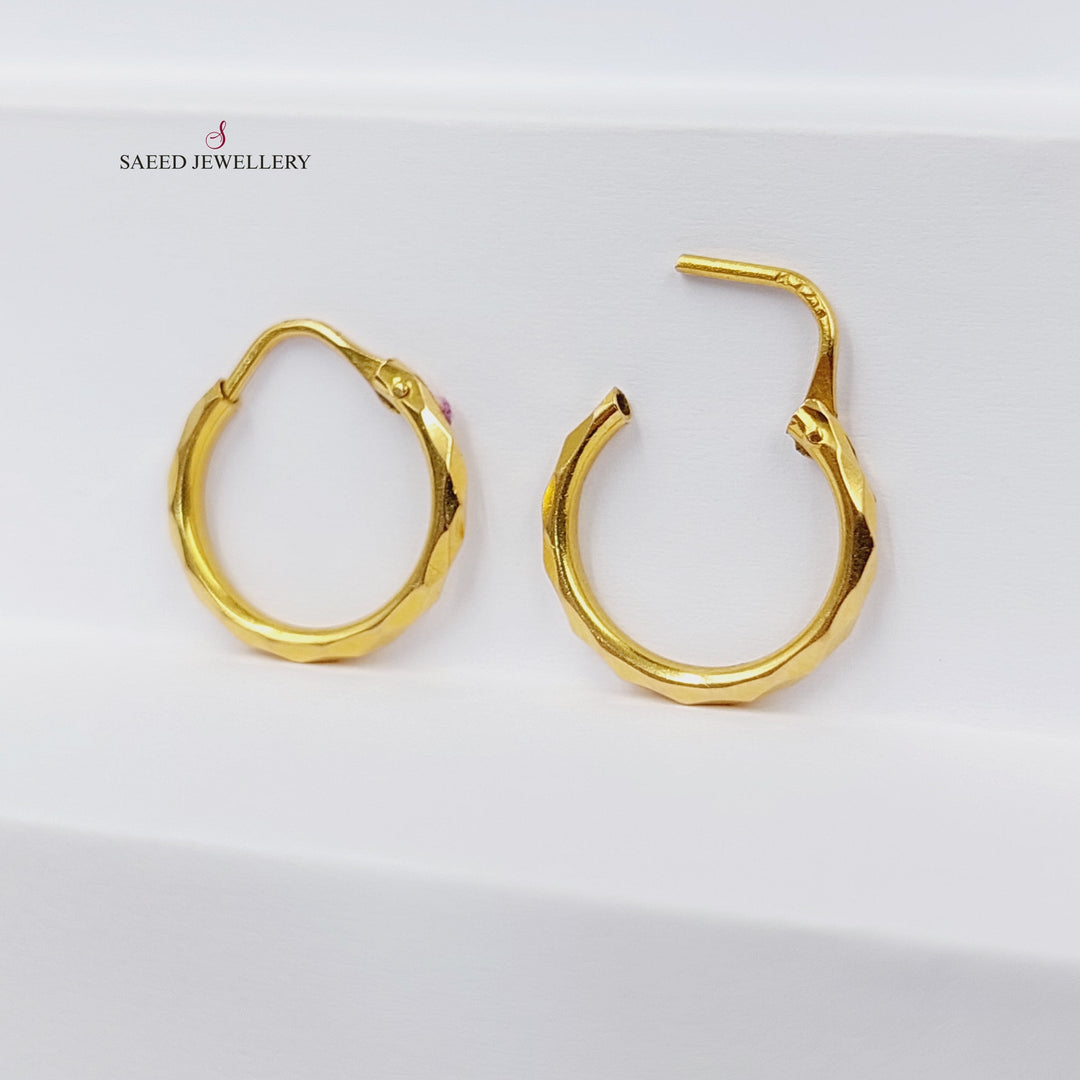 21K Gold Hoop Earrings by Saeed Jewelry - Image 4