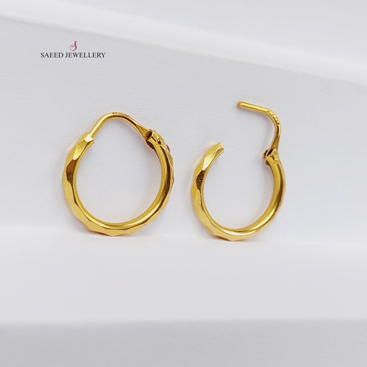 Rashadi Hoop Earrings  Made Of 21K Yellow Gold by Saeed Jewelry-30567