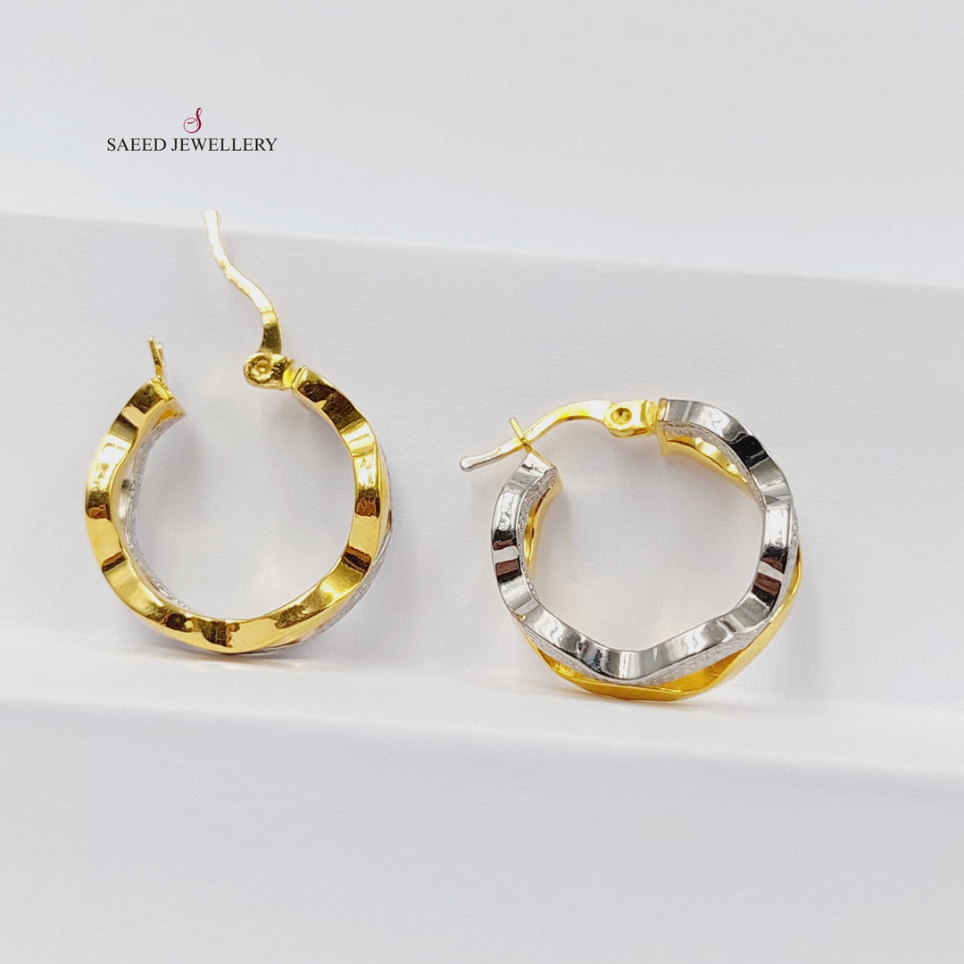 21K Gold Rashadi Hoop Earrings by Saeed Jewelry - Image 3