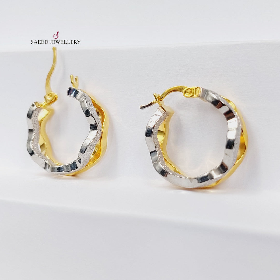 21K Gold Rashadi Hoop Earrings by Saeed Jewelry - Image 5