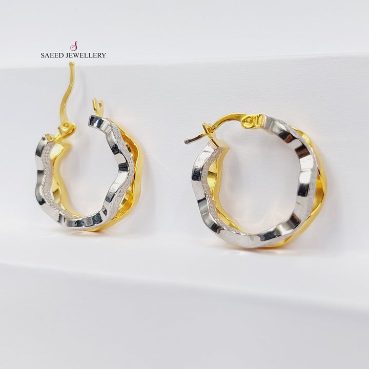 21K Gold Rashadi Hoop Earrings by Saeed Jewelry - Image 5