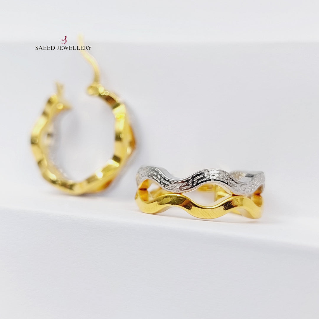 21K Gold Rashadi Hoop Earrings by Saeed Jewelry - Image 1