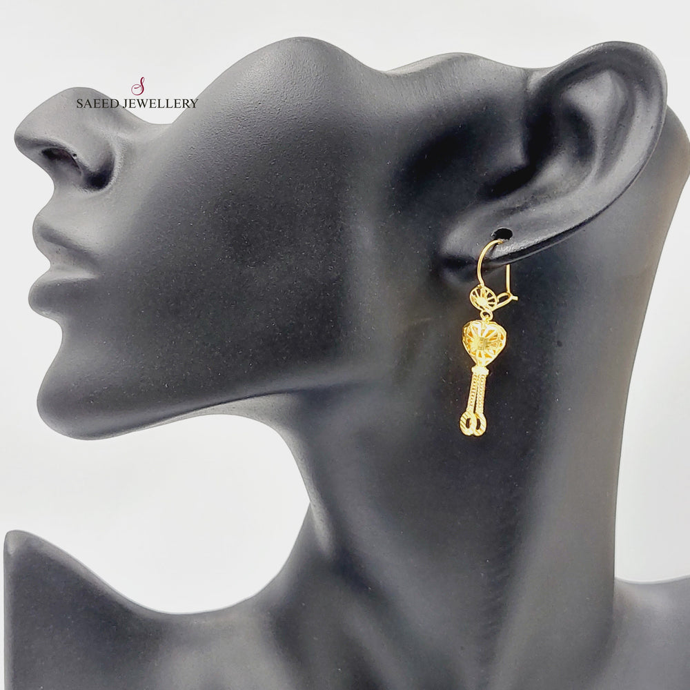 21K Gold Rashadi Kuwaiti Earrings by Saeed Jewelry - Image 2