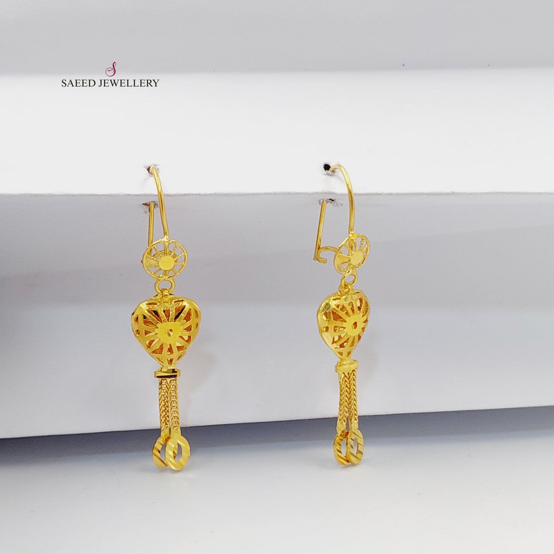 Rashadi Kuwaiti Earrings  Made Of 21K Yellow Gold by Saeed Jewelry-30383