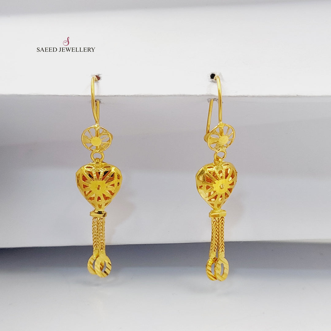 21K Gold Rashadi Kuwaiti Earrings by Saeed Jewelry - Image 1
