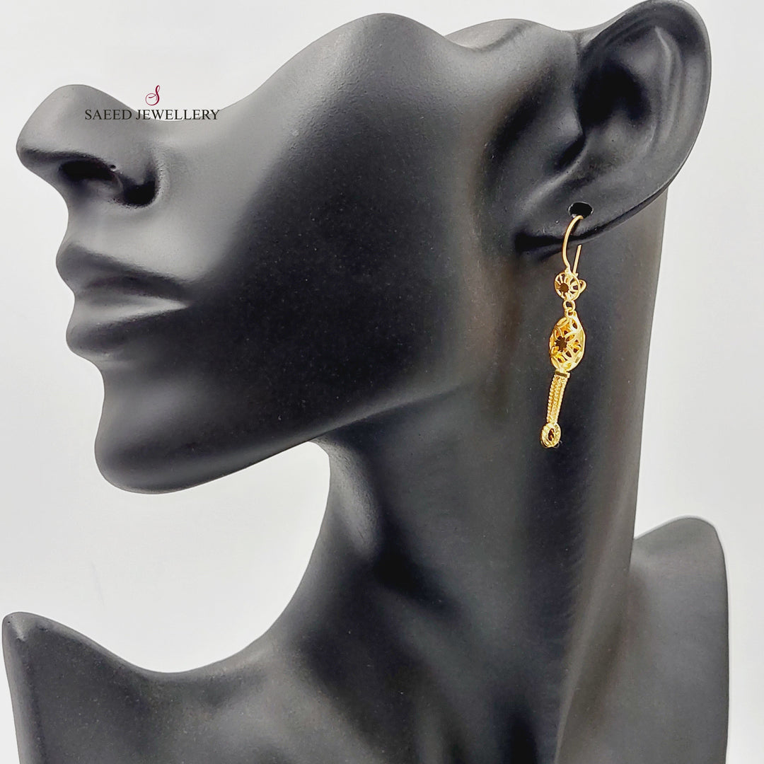 Rashadi Kuwaiti Earrings  Made Of 21K Yellow Gold by Saeed Jewelry-30384