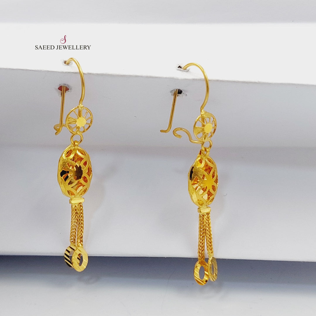 Rashadi Kuwaiti Earrings  Made Of 21K Yellow Gold by Saeed Jewelry-30384