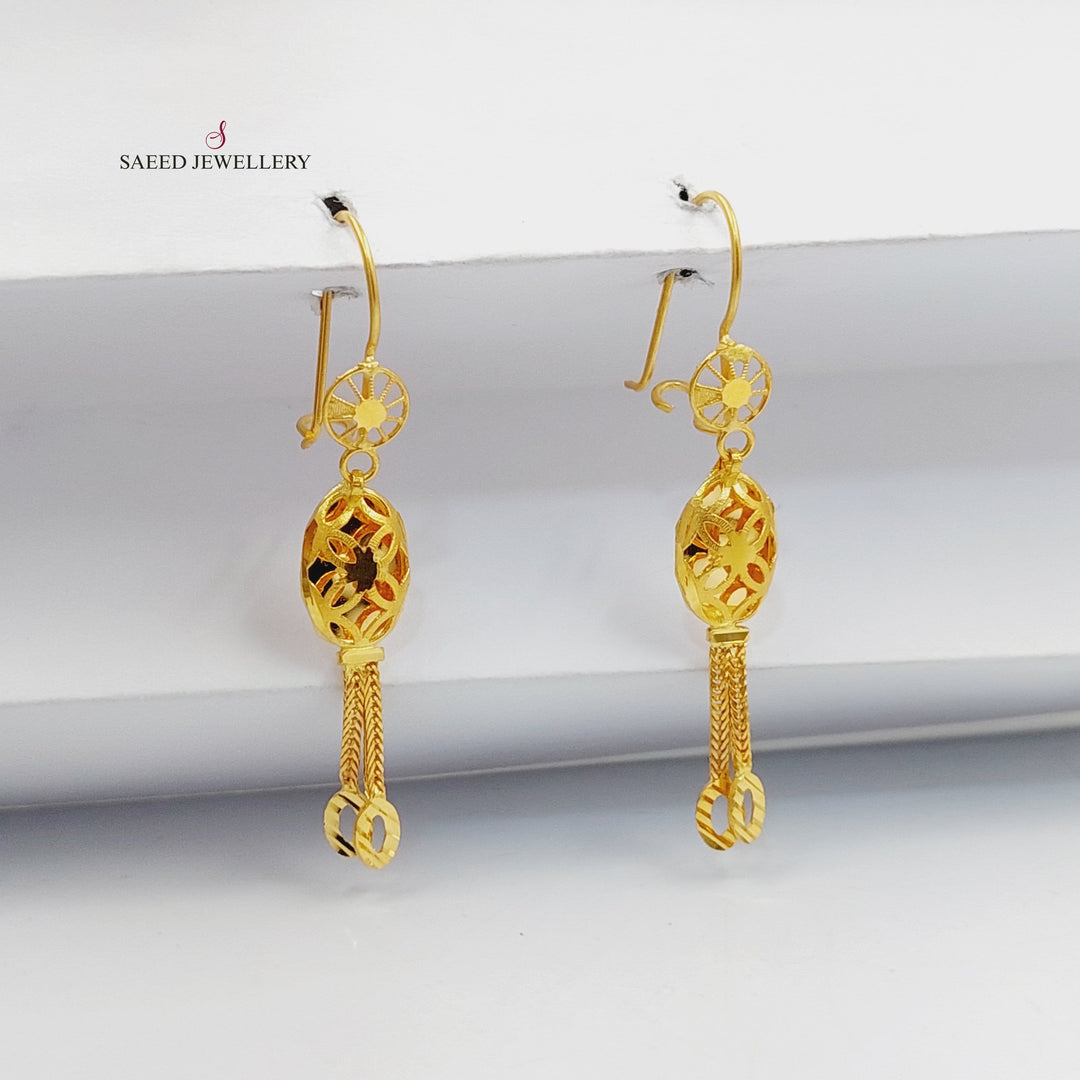 Rashadi Kuwaiti Earrings  Made Of 21K Yellow Gold by Saeed Jewelry-30384