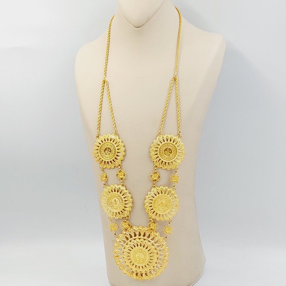 21K Gold Rashadi Long Necklace by Saeed Jewelry - Image 2