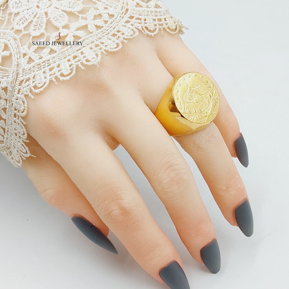 21K Gold Rashadi Mens Ring by Saeed Jewelry - Image 2