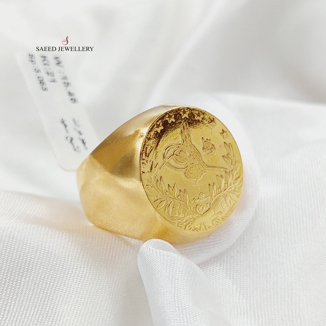 21K Gold Rashadi Mens Ring by Saeed Jewelry - Image 4