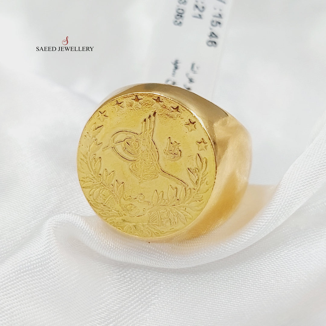 21K Gold Rashadi Mens Ring by Saeed Jewelry - Image 1