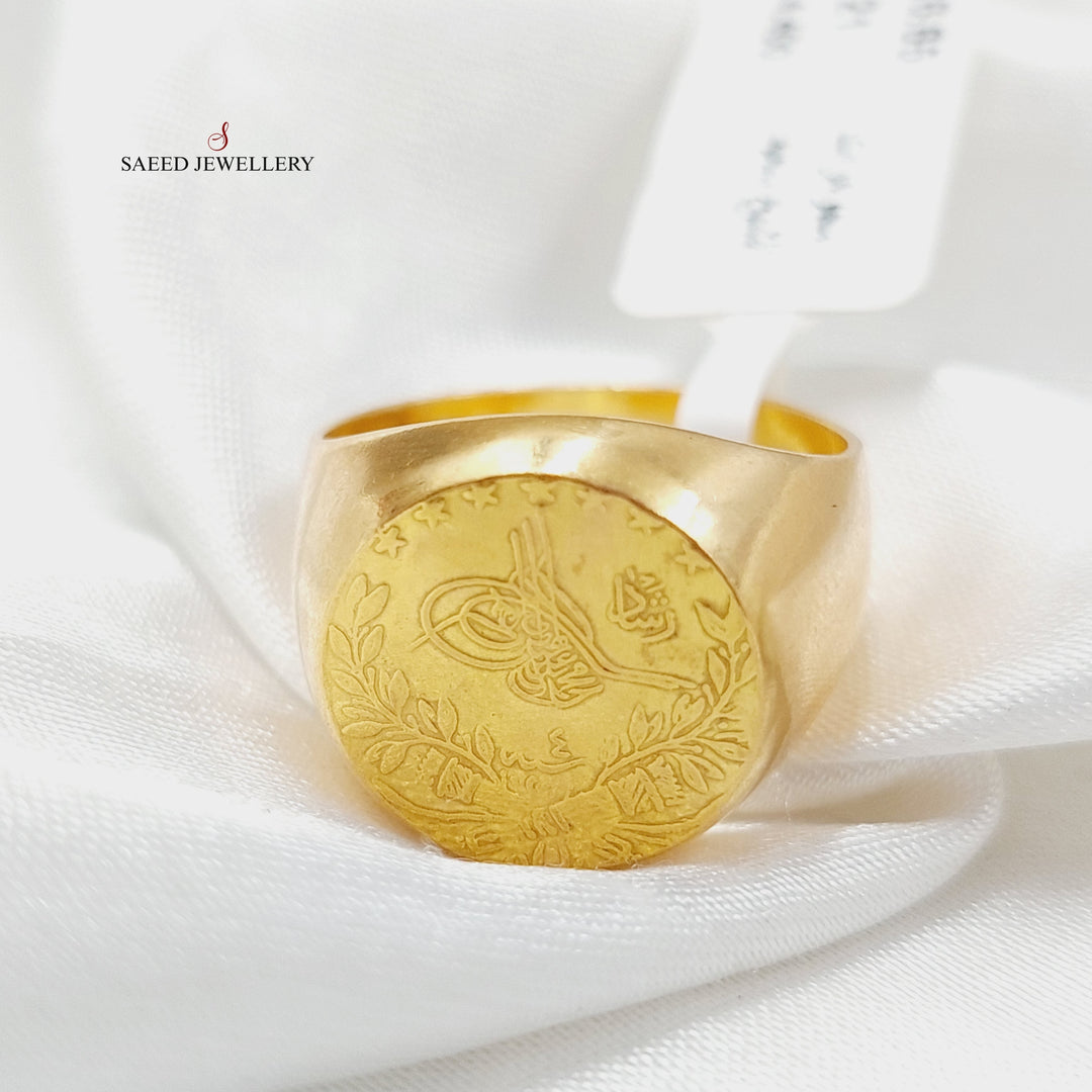 21K Gold Rashadi Mens Ring by Saeed Jewelry - Image 2