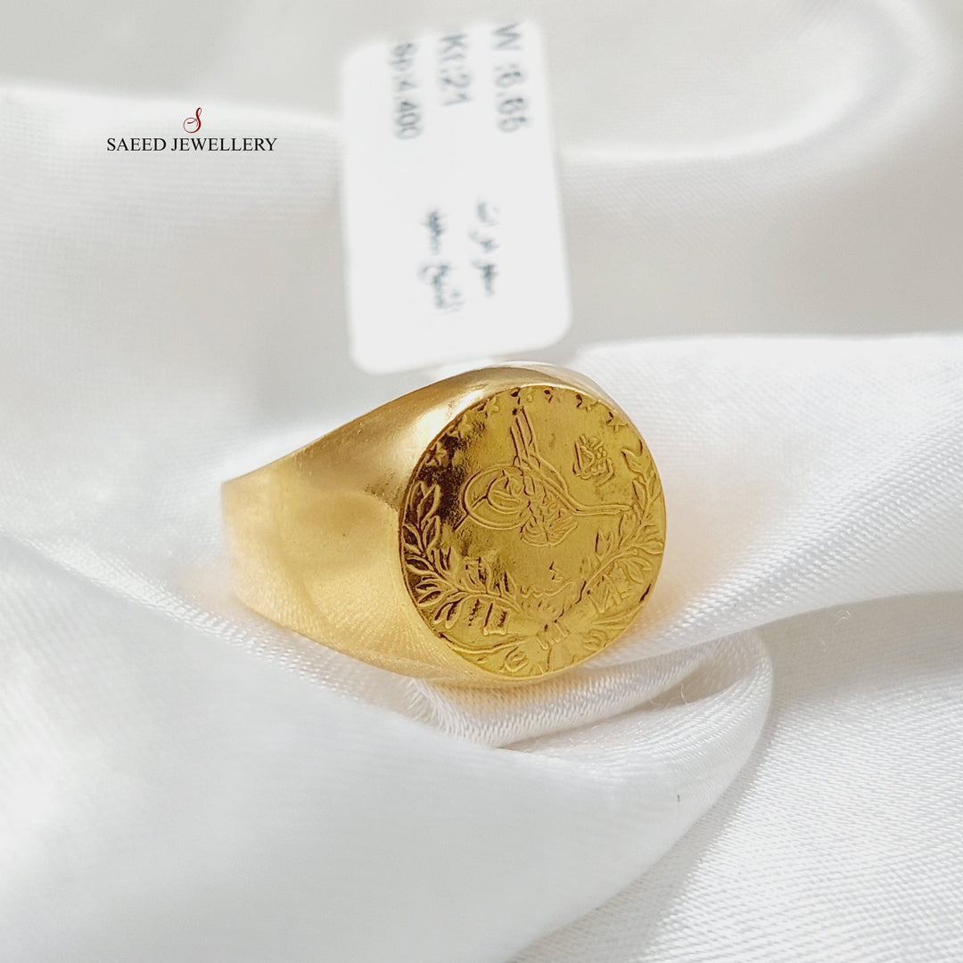 21K Gold Rashadi Mens Ring by Saeed Jewelry - Image 4