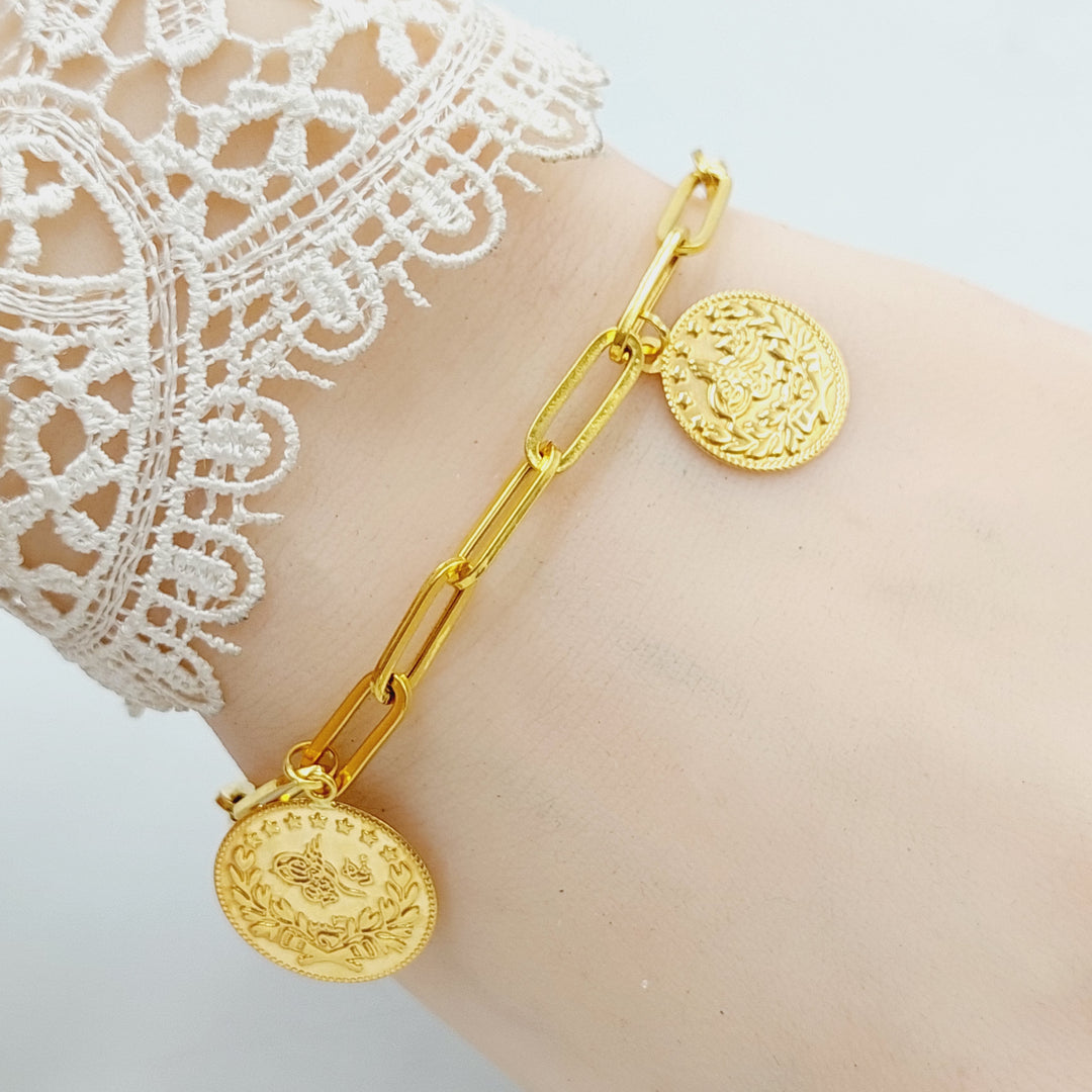 21K Gold Rashadi Paperclip Bracelet by Saeed Jewelry - Image 2