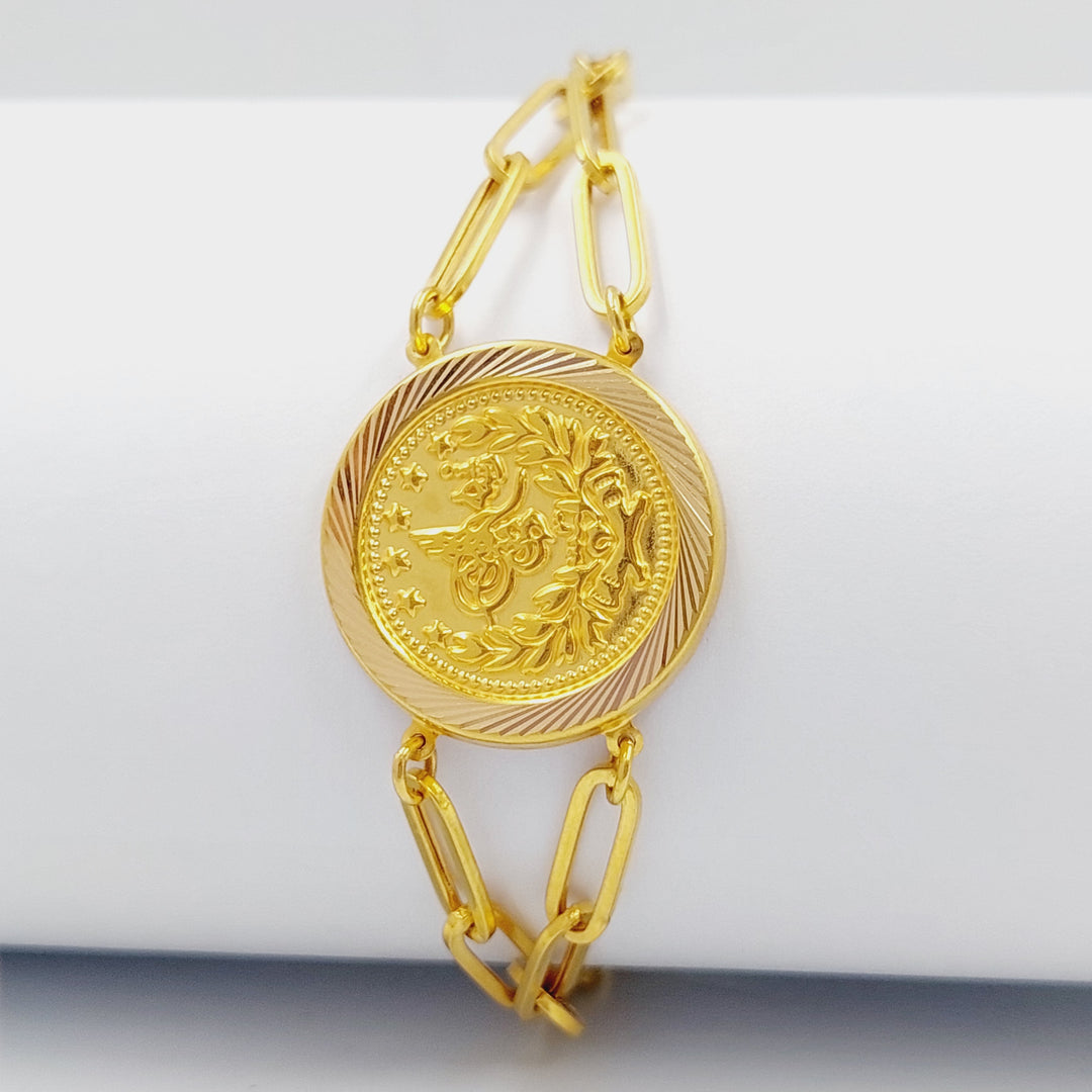 Rashadi Paperclip Bracelet  Made Of 21K Yellow Gold by Saeed Jewelry-28819