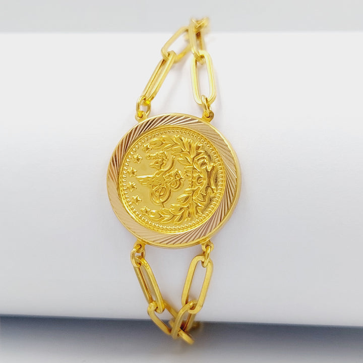 Rashadi Paperclip Bracelet  Made Of 21K Yellow Gold by Saeed Jewelry-28819