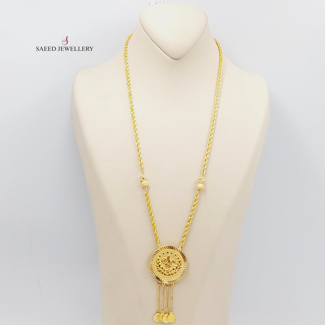 21K Gold Rashadi Rope Chain Necklace by Saeed Jewelry - Image 5