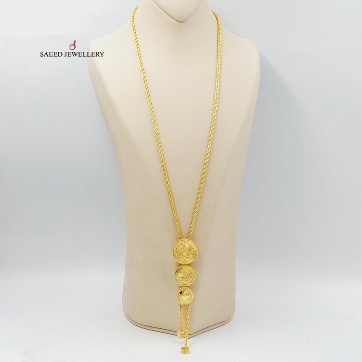 21K Gold Rashadi Rope Chain Necklace by Saeed Jewelry - Image 11