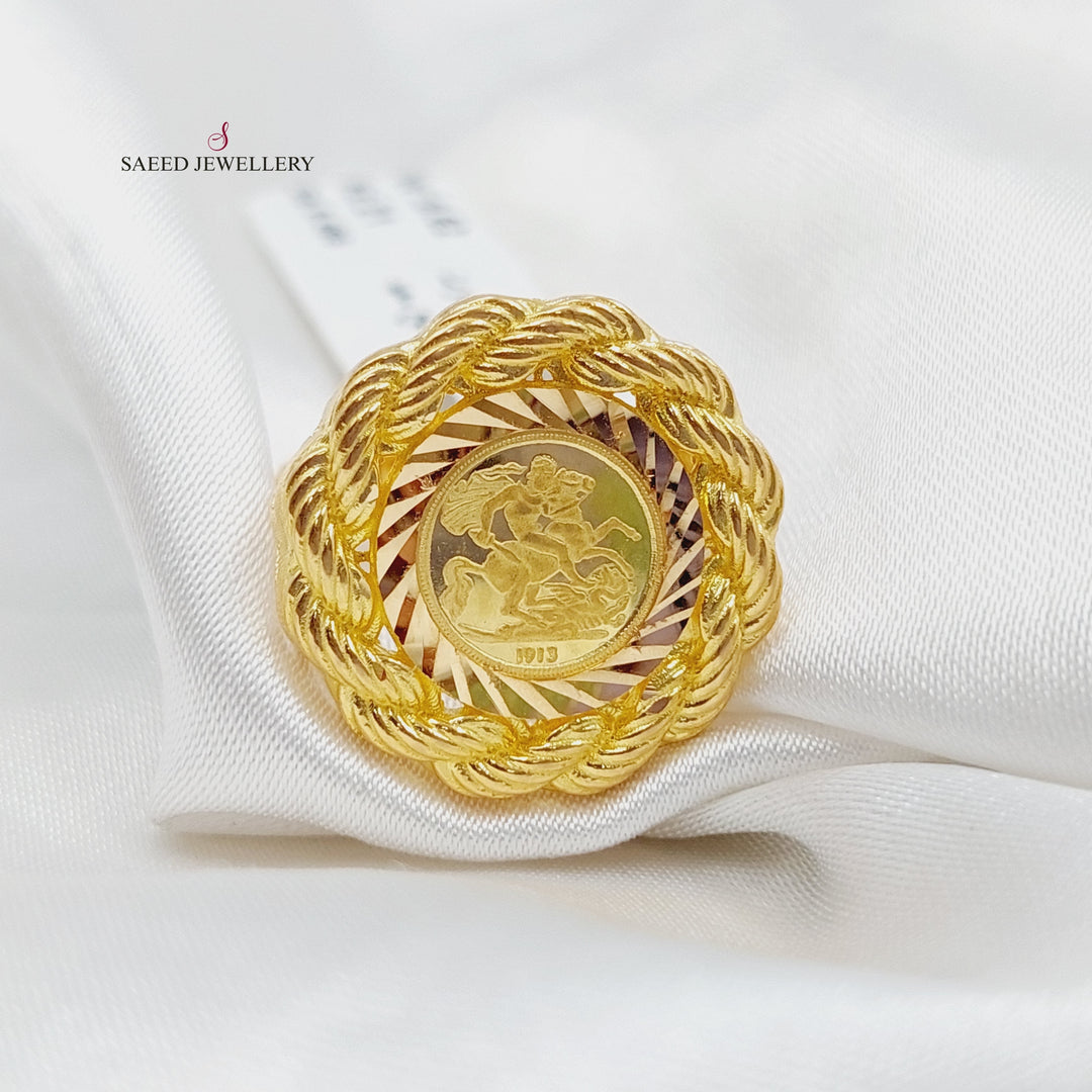 21K Gold Rashadi Rope Ring by Saeed Jewelry - Image 2