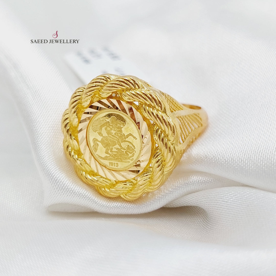 21K Gold Rashadi Rope Ring by Saeed Jewelry - Image 3