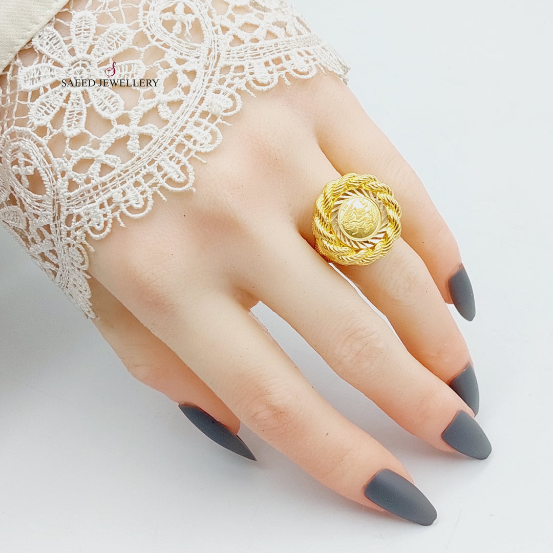 21K Gold Rashadi Rope Ring by Saeed Jewelry - Image 4