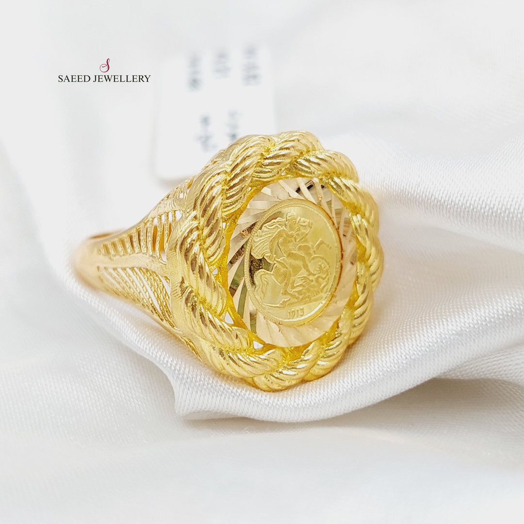 21K Gold Rashadi Rope Ring by Saeed Jewelry - Image 1