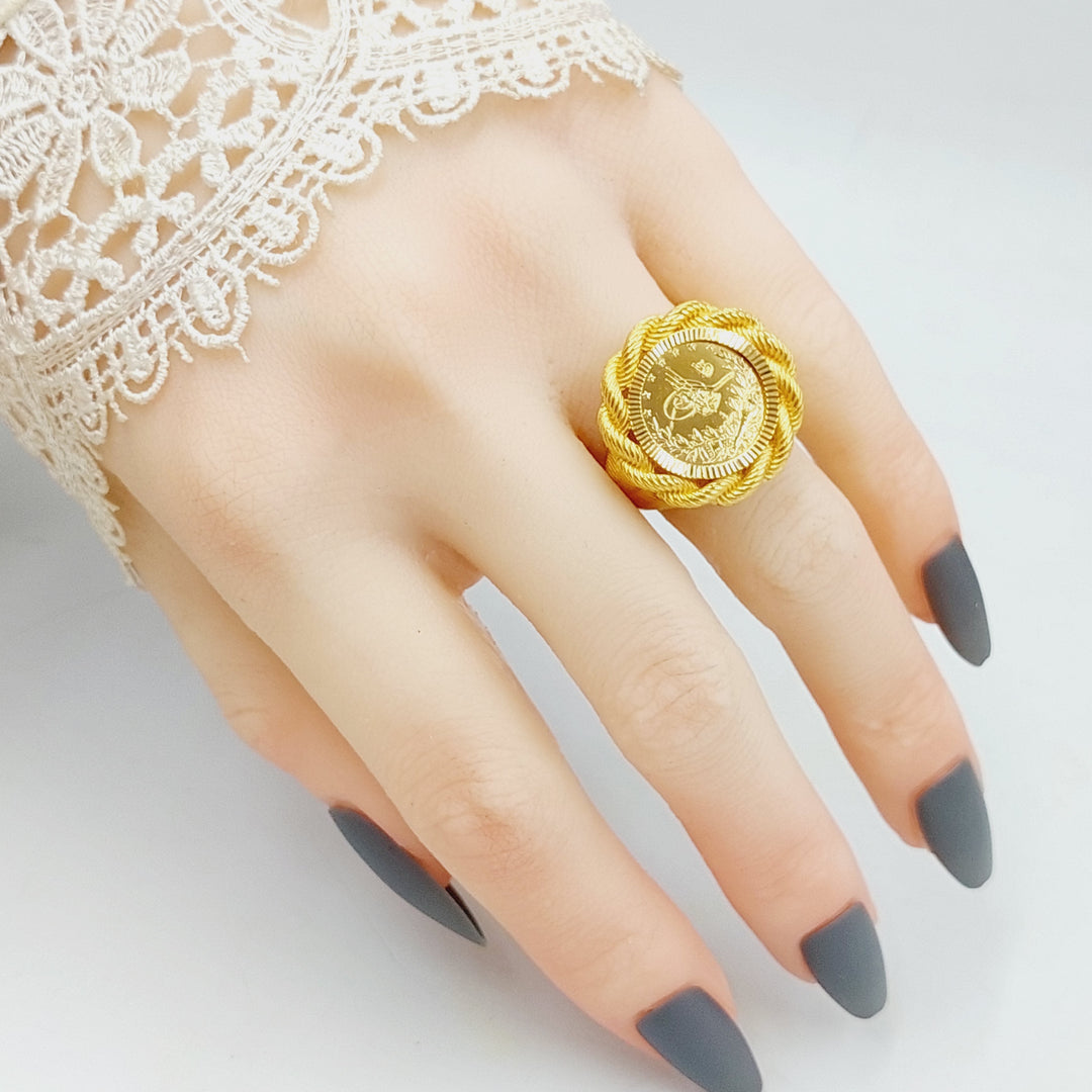 21K Gold Rashadi Rope Ring by Saeed Jewelry - Image 4