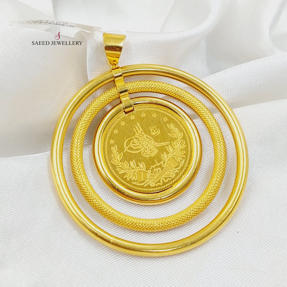 21K Gold Rashadi Rounded Pendant by Saeed Jewelry - Image 2