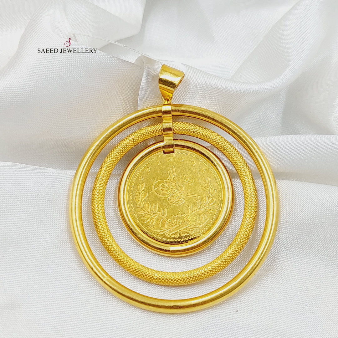 21K Gold Rashadi Rounded Pendant by Saeed Jewelry - Image 3