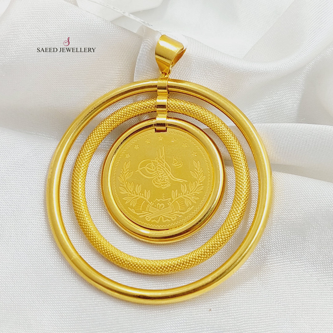 21K Gold Rashadi Rounded Pendant by Saeed Jewelry - Image 1