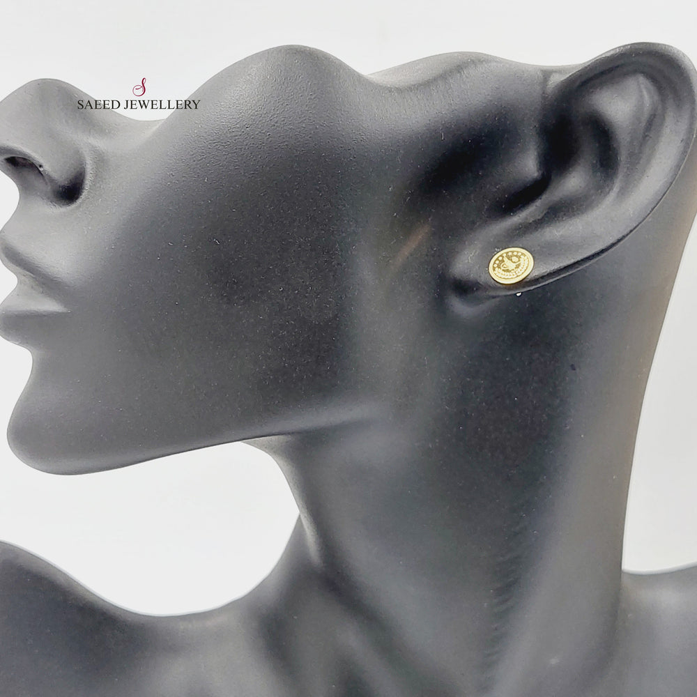 18K Gold Rashadi Screw Earrings by Saeed Jewelry - Image 2