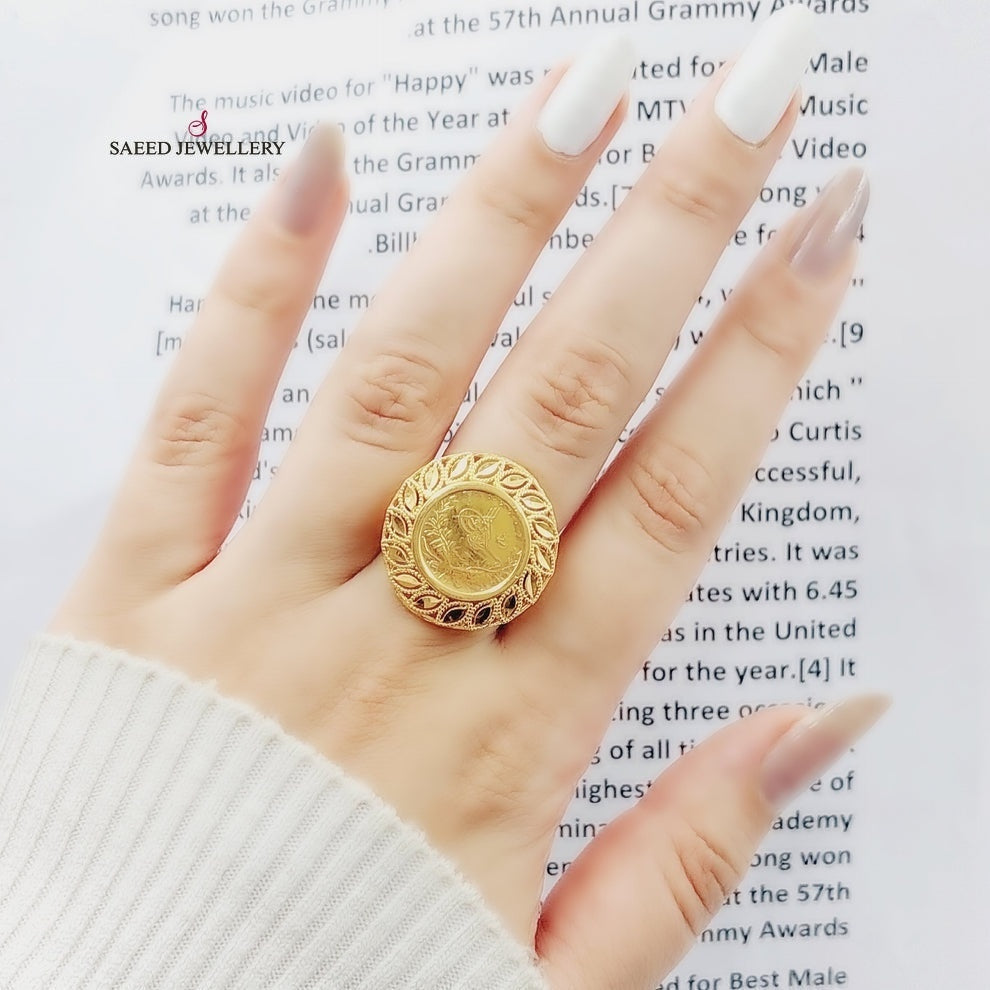 Rashadi Spike Ring Made Of 21K Yellow Gold by Saeed Jewelry-27507