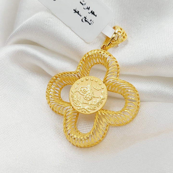 21K Gold Rashadi Clover Pendant by Saeed Jewelry - Image 4