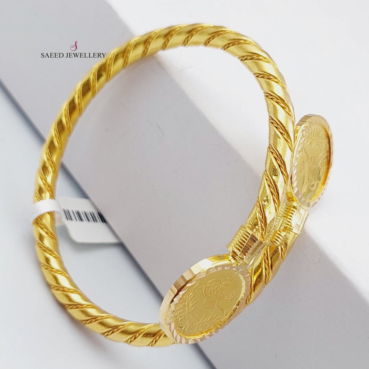 21K Gold Rashadi Twisted Bracelet by Saeed Jewelry - Image 3