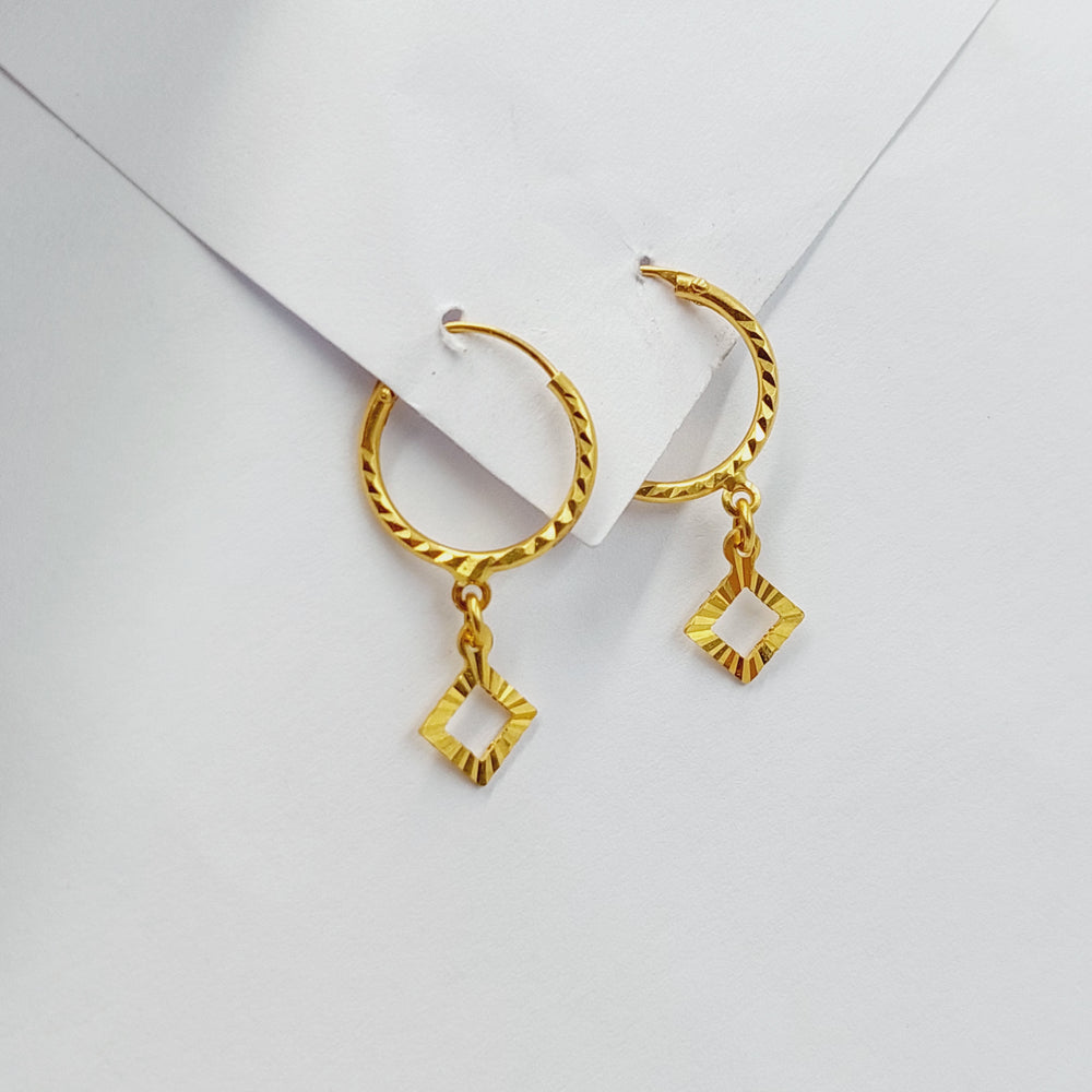 Rhombus Earrings  Made Of 21K Yellow Gold by Saeed Jewelry-29138
