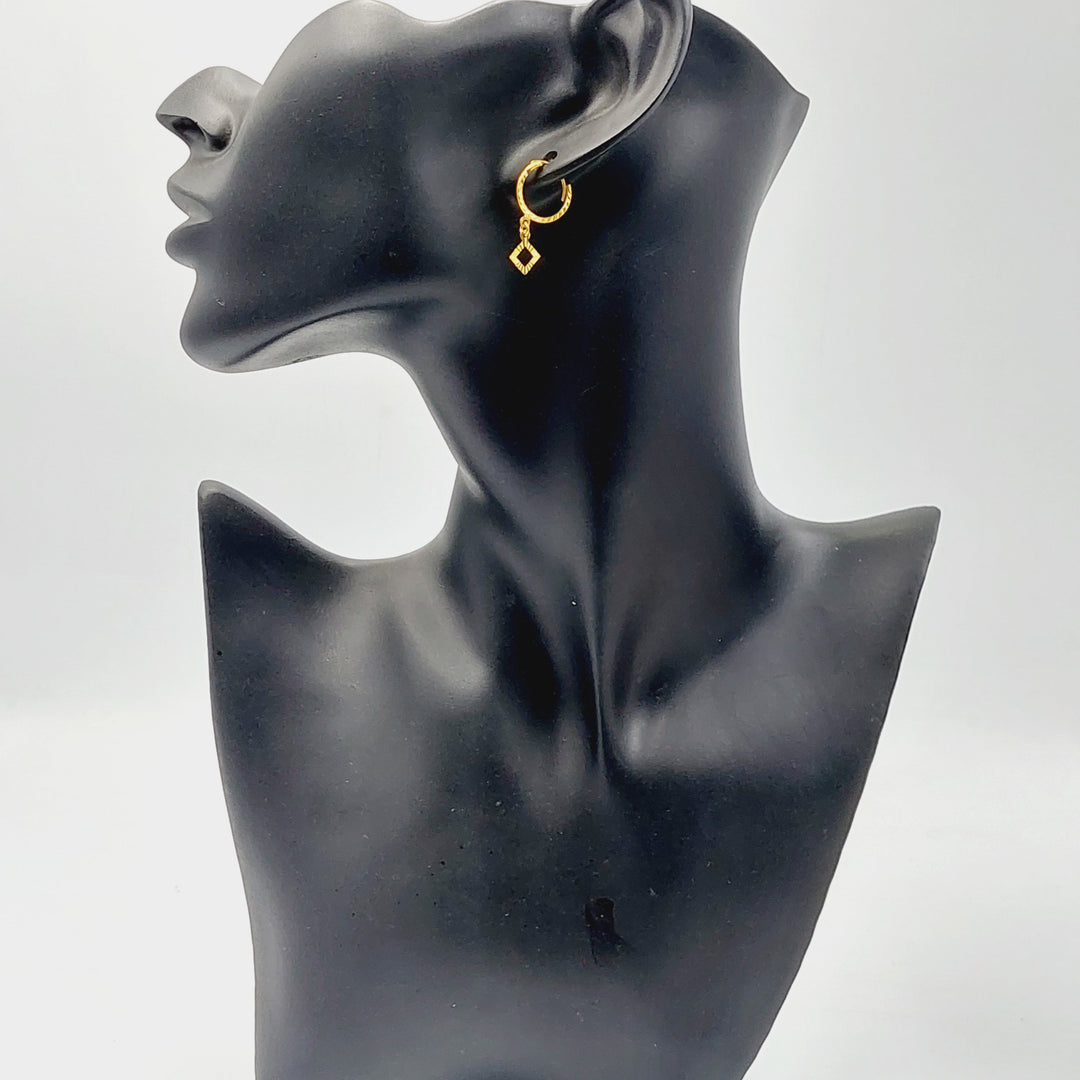 Rhombus Earrings  Made Of 21K Yellow Gold by Saeed Jewelry-29138