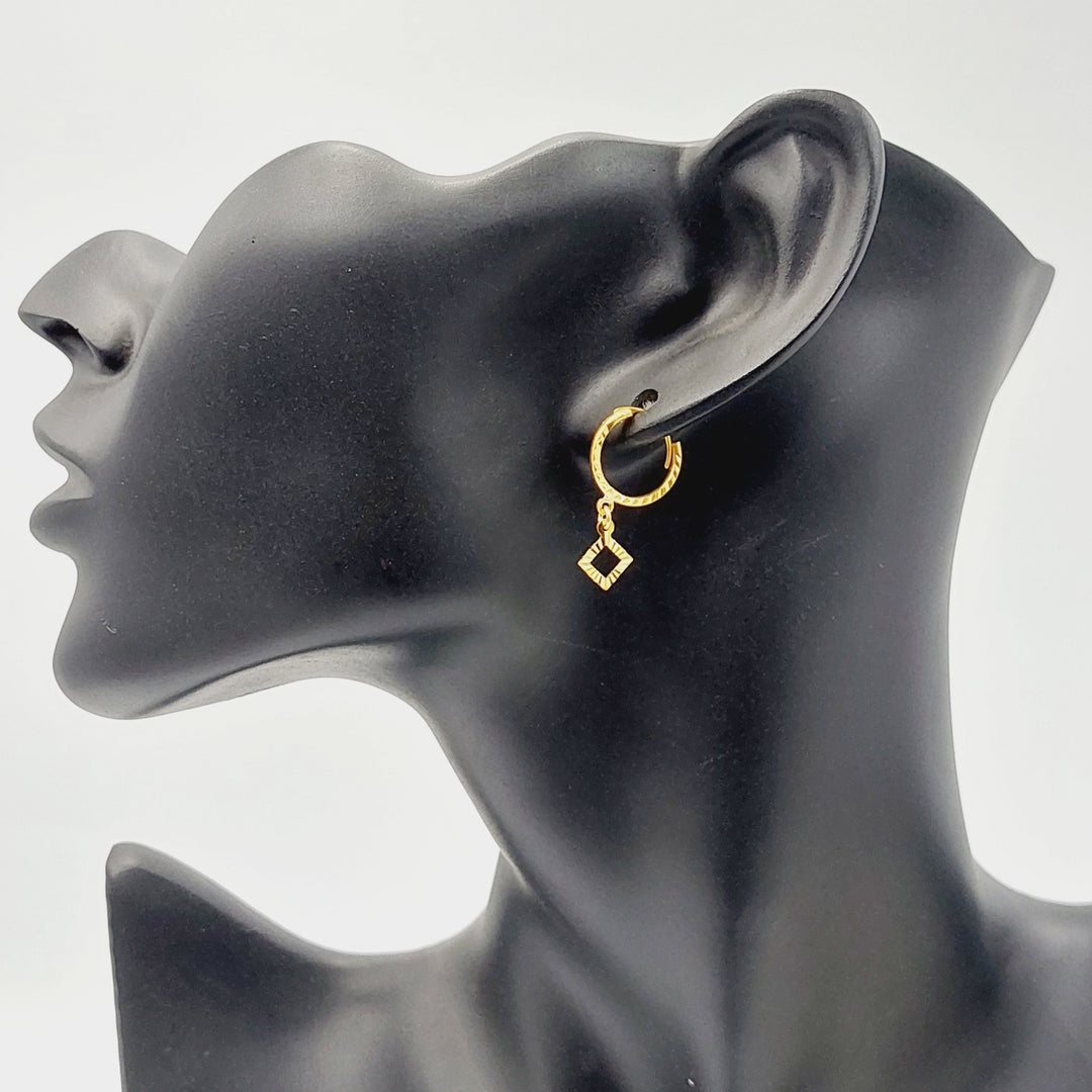 Rhombus Earrings  Made Of 21K Yellow Gold by Saeed Jewelry-29138