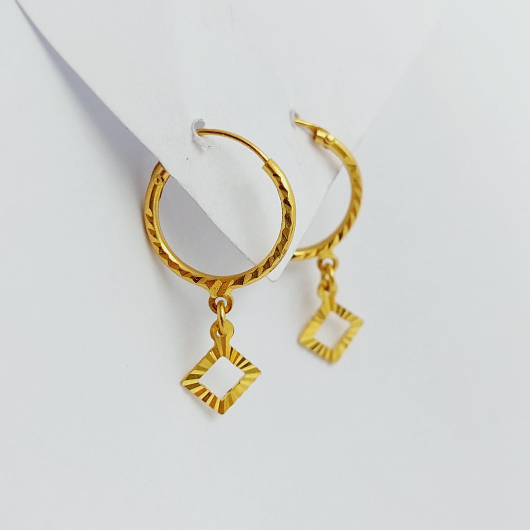 Rhombus Earrings  Made Of 21K Yellow Gold by Saeed Jewelry-29138
