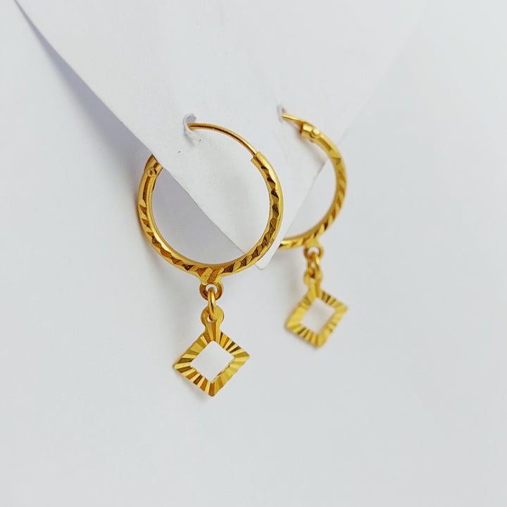 Rhombus Earrings  Made Of 21K Yellow Gold by Saeed Jewelry-29138