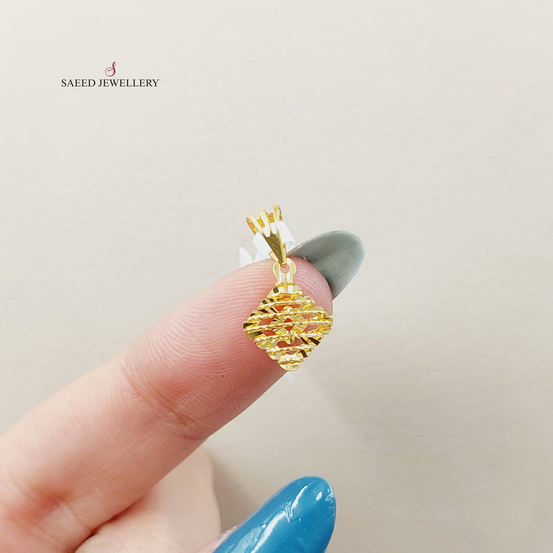 Rhombus Pendant  Made Of 21K Yellow Gold by Saeed Jewelry-30378