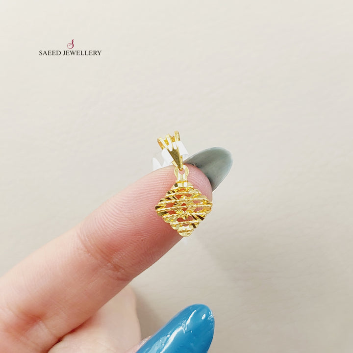 Rhombus Pendant  Made Of 21K Yellow Gold by Saeed Jewelry-30378