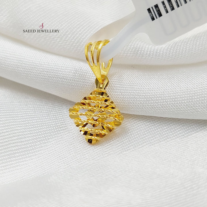 Rhombus Pendant  Made Of 21K Yellow Gold by Saeed Jewelry-30378