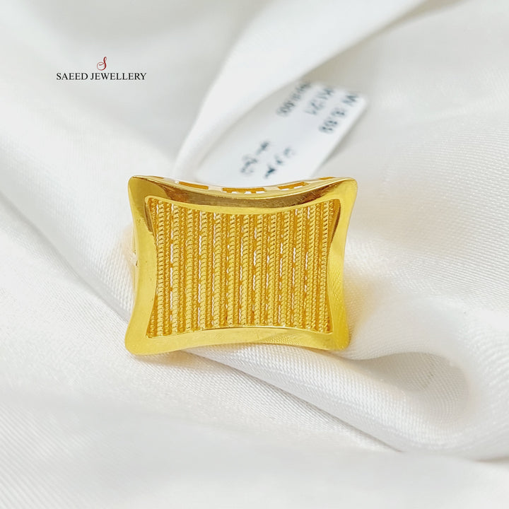 21K Gold Rhombus Ring by Saeed Jewelry - Image 2