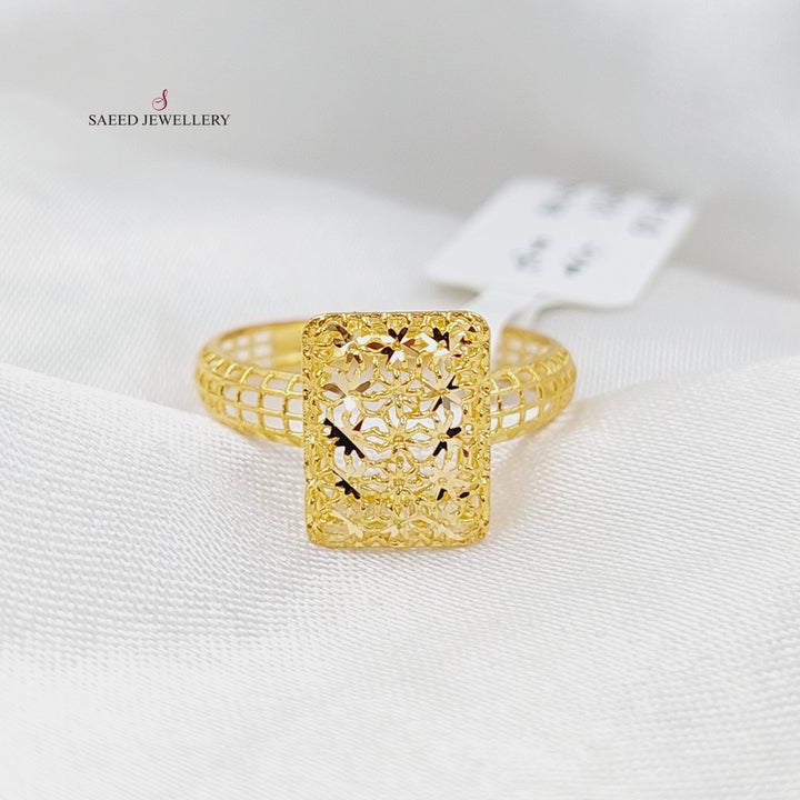 21K Gold Rhombus Ring by Saeed Jewelry - Image 1