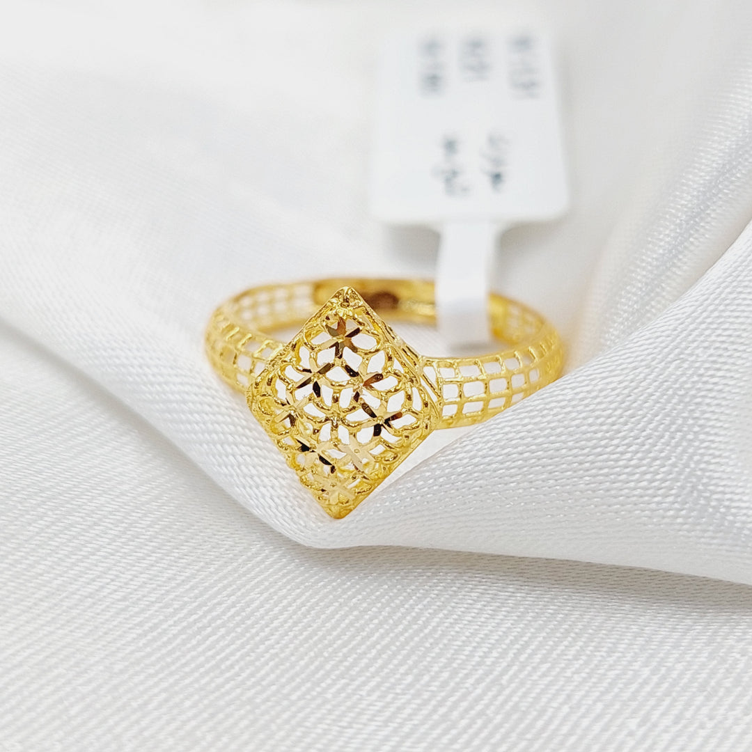 21K Gold Rhombus Ring by Saeed Jewelry - Image 2