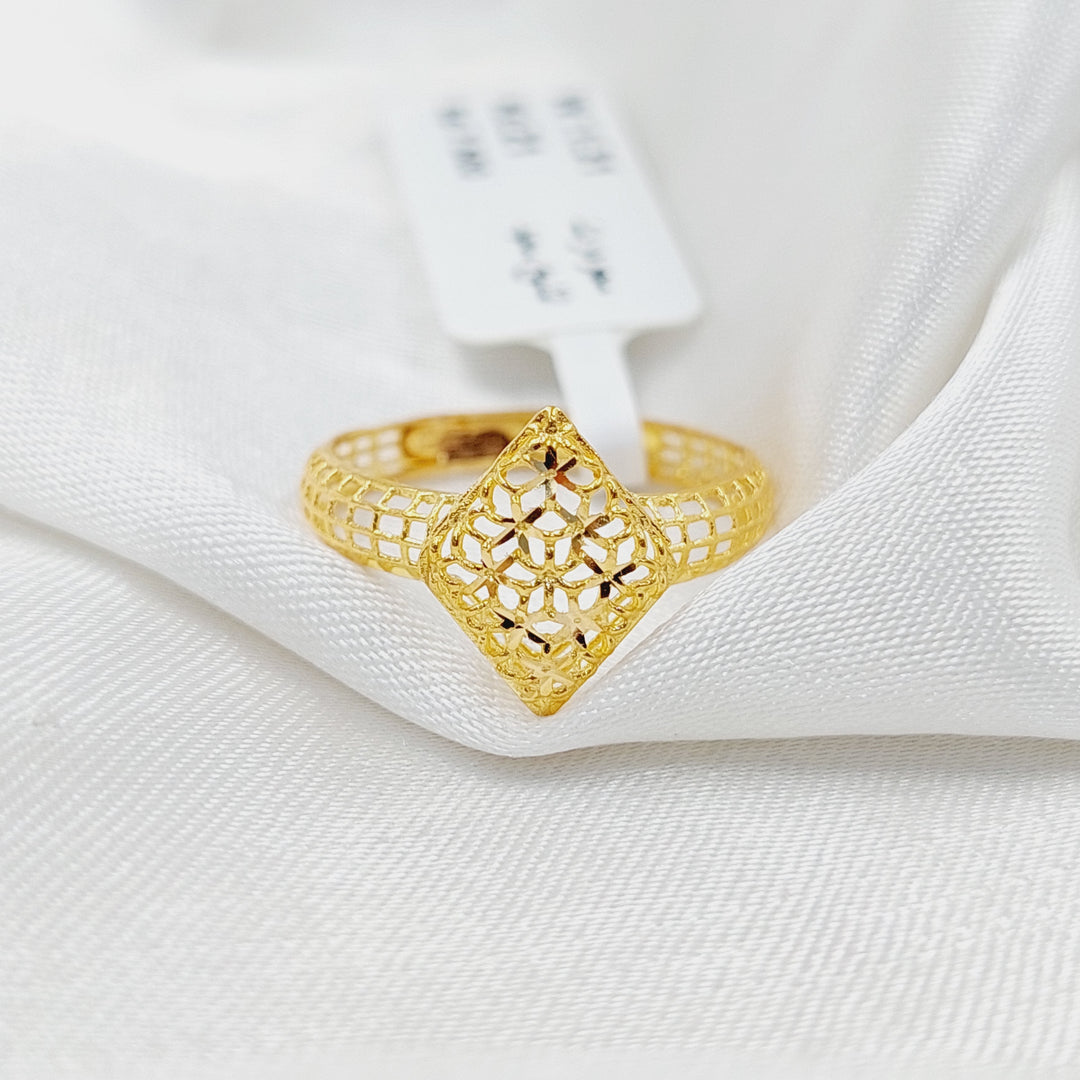 21K Gold Rhombus Ring by Saeed Jewelry - Image 1