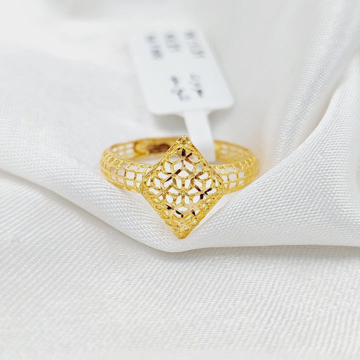 21K Gold Rhombus Ring by Saeed Jewelry - Image 1