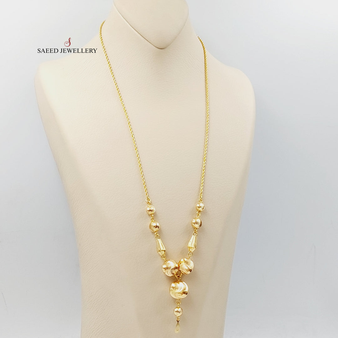 21K Gold Rope Balls Necklace by Saeed Jewelry - Image 4
